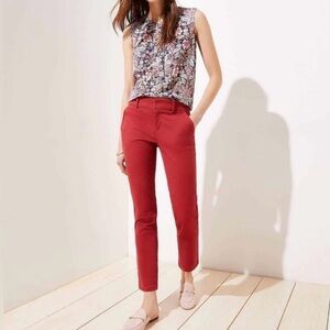 LOFT Skinny Fit — Chino Pants Red